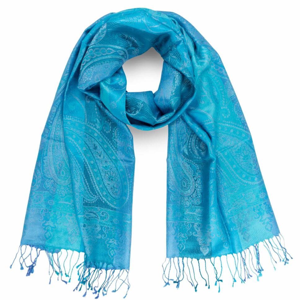 Seidenschal in  Azurblau